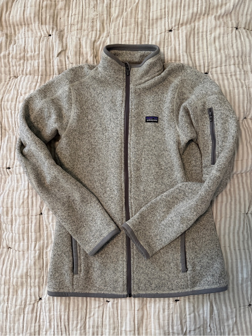 Patagonia Heather Gray Full-Zip Teddy Fleece Jacket